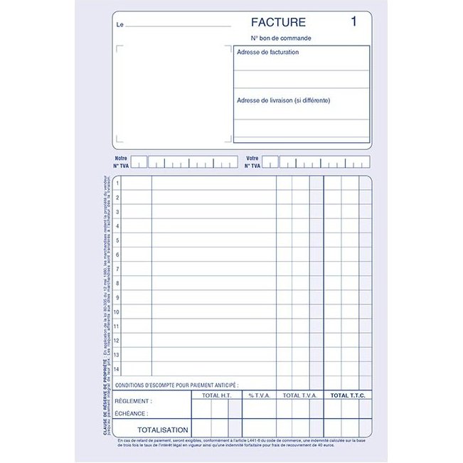 Manifold Elve Autocopiant 14 x 21 cm - 50 pages - 3 exemplaires