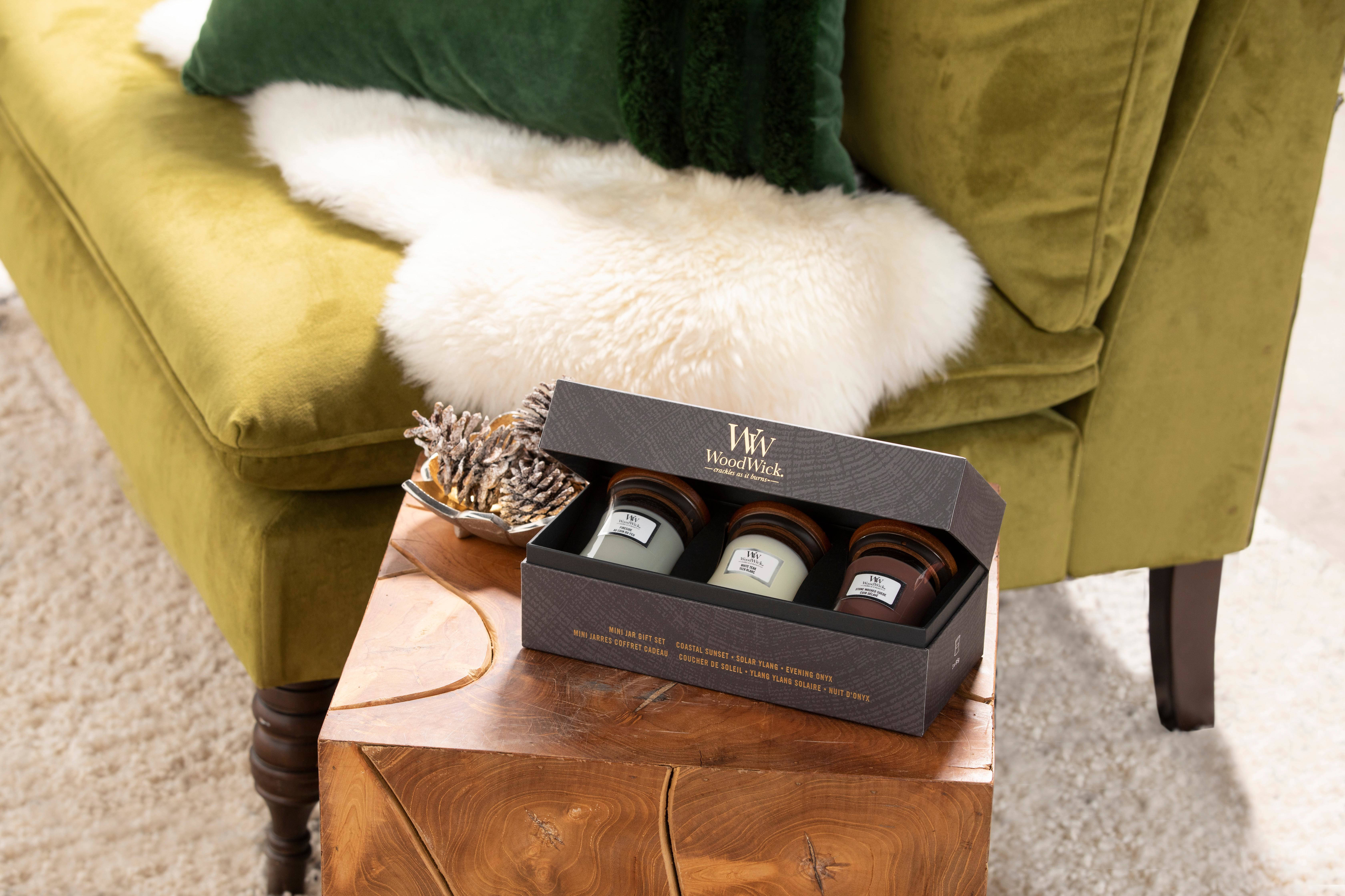 WoodWick geurkaars Giftset Deluxe Mini (set van 3)
