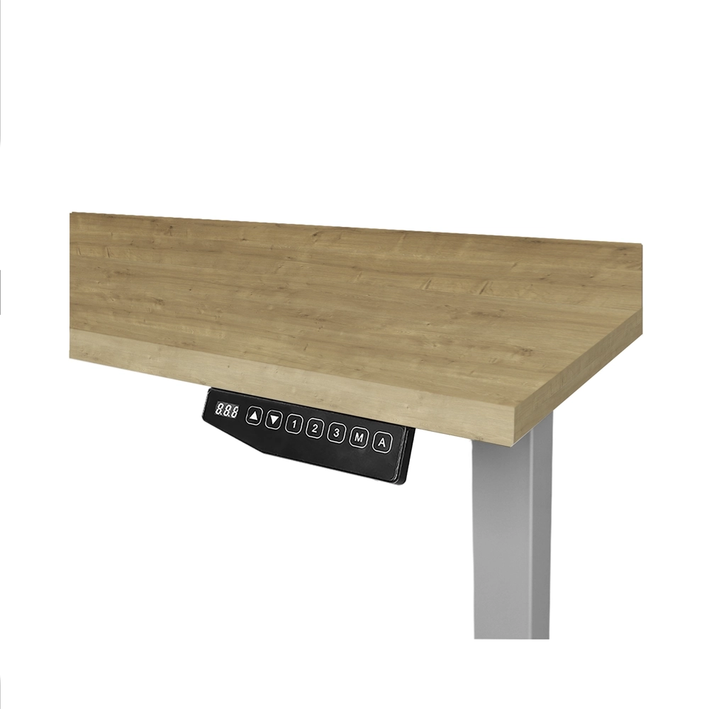 CONTINI höhenverstellbarer Bürotisch 1.4x0.8m Eiche / Gestell ET225E dunkelgrau