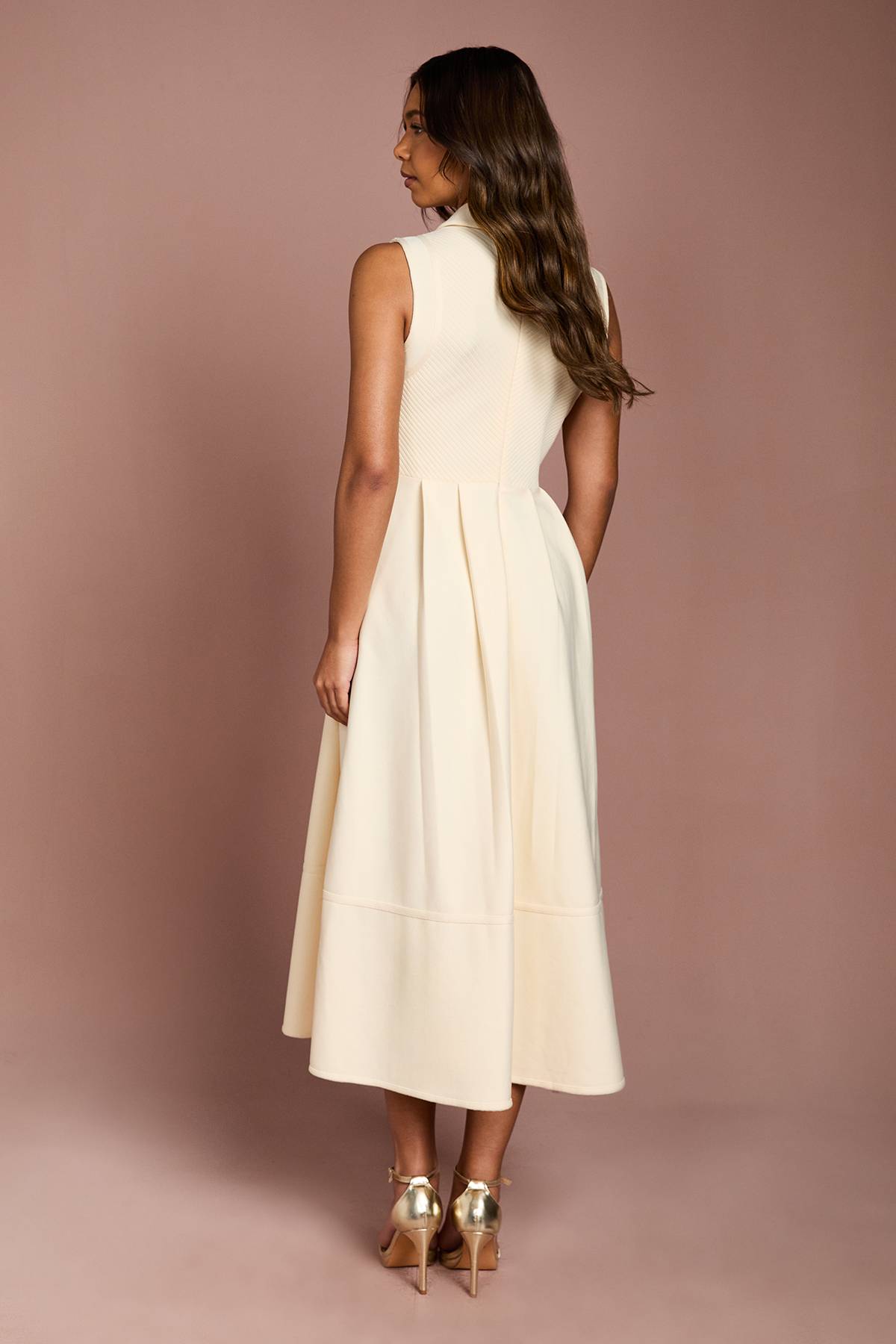 Coast Robe Mi-Longue Moulante en Maille Bandage