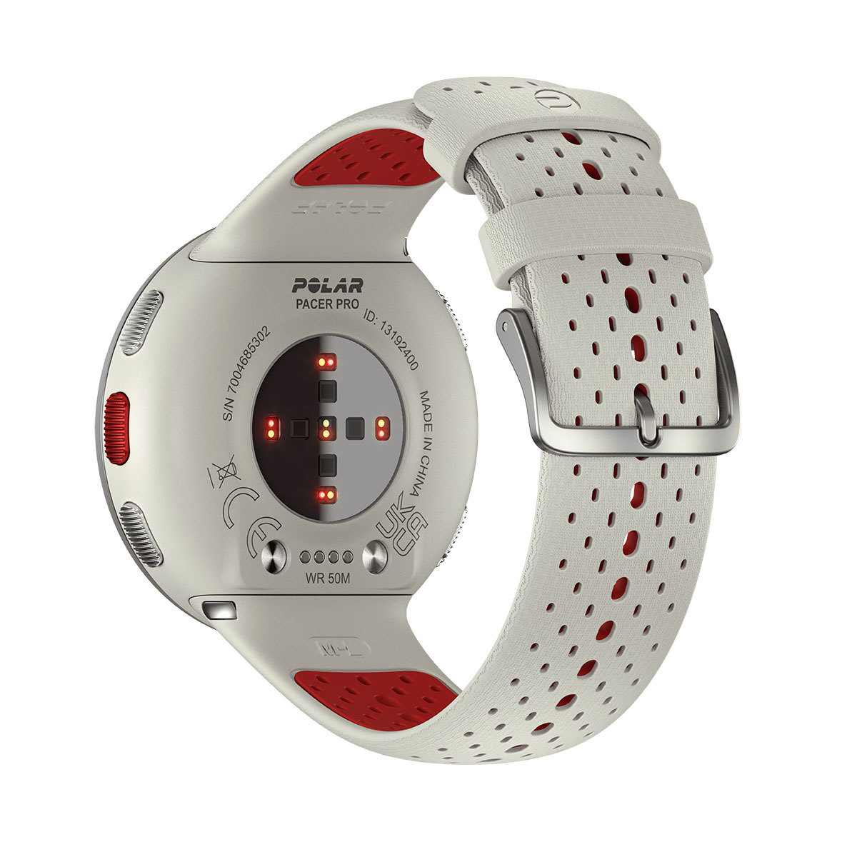 Polar Pacer Pro Sporthorloge Wit/Rood S-L
