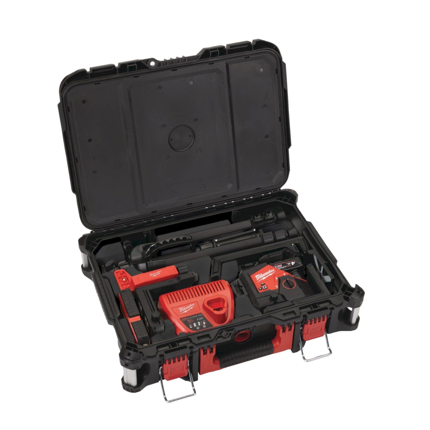 Milwaukee M12 3PLKIT-401P Accu kruislijnlaser 3x360° groen   laserdetector   statief 12V 4.0Ah in koffer - 4933478960
