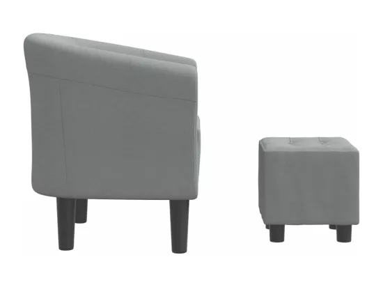 Chaise cabriolet avec repose-pied gris clair tissu