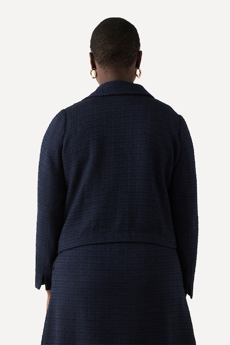 Bouclé-Jacke, Hemdkragen, Acetatfutter