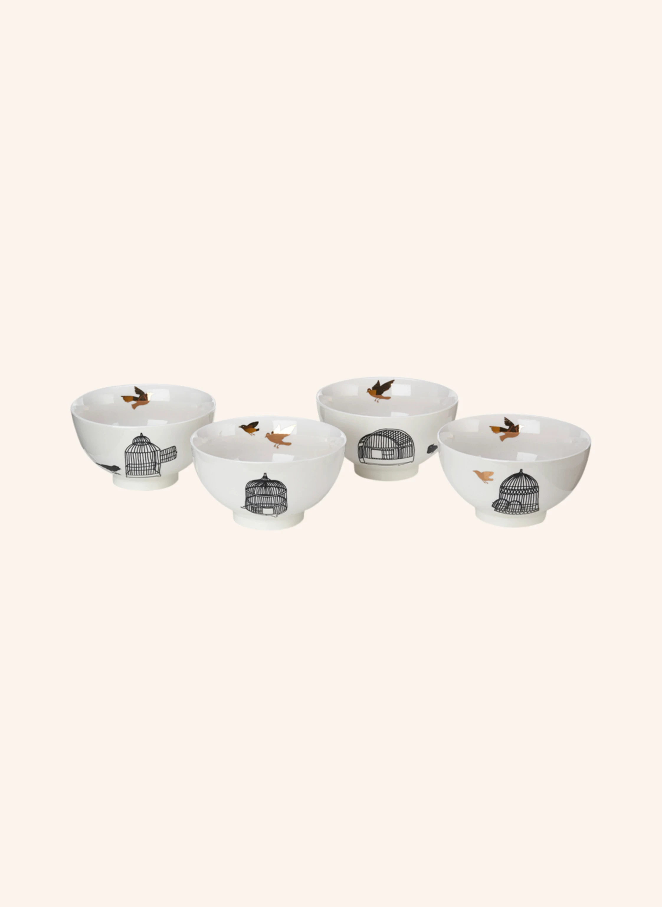 POLSPOTTEN 4er-Set Schalen FREEDOM BIRDS