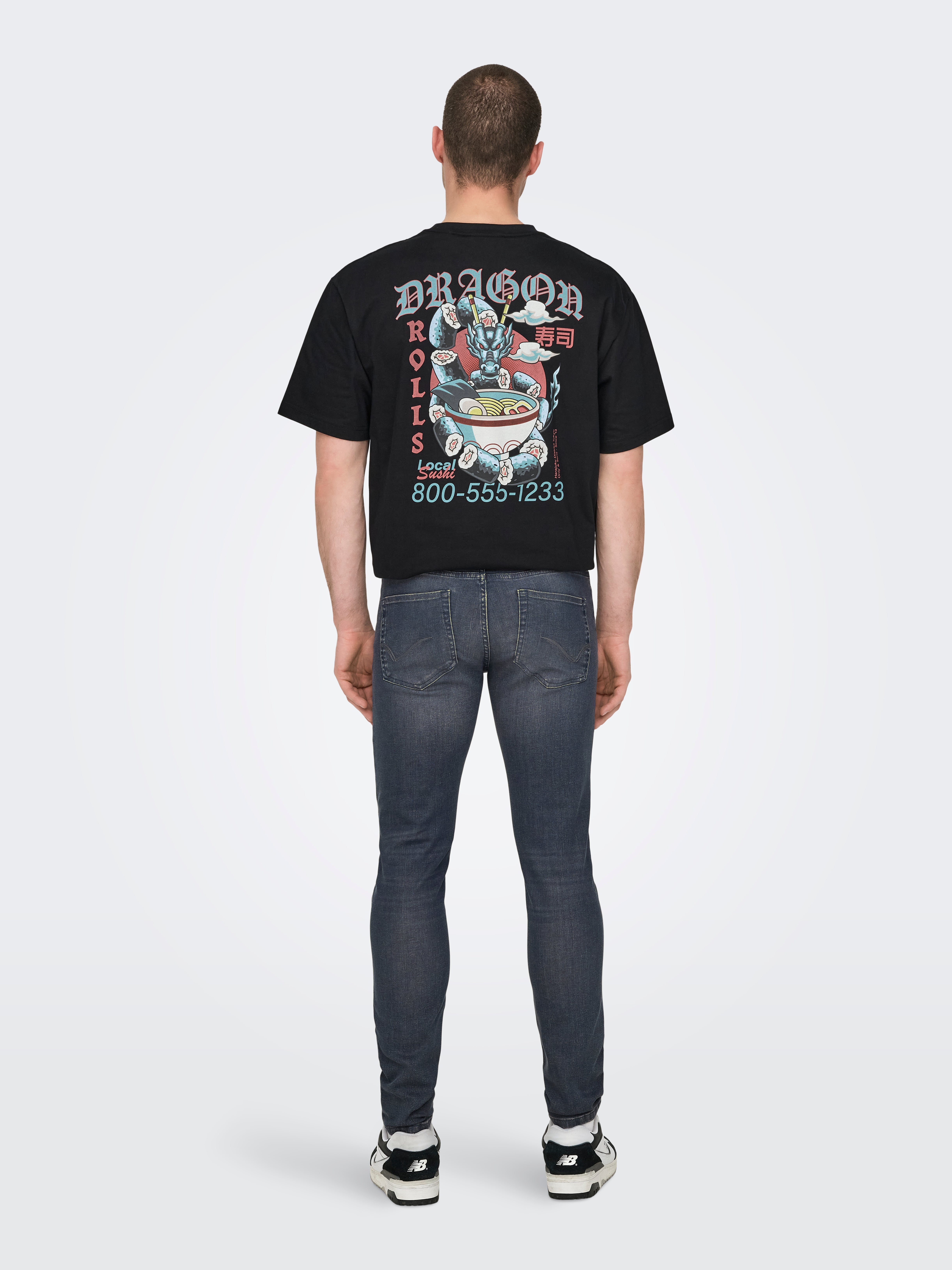 ONSLOOM Niedrige Taille Slim Fit Jeans Medium Grey Denim