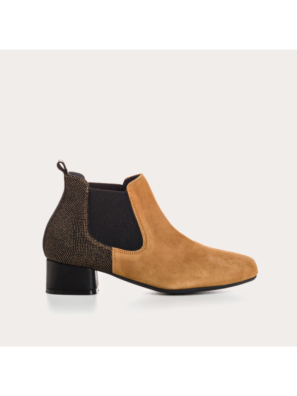 Bottines Keegan Cognac/Or - Reqins