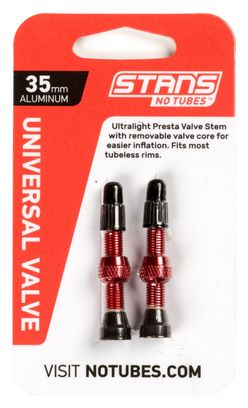 Paire de Valves Stan's Universal Presta 35 mm Rouge