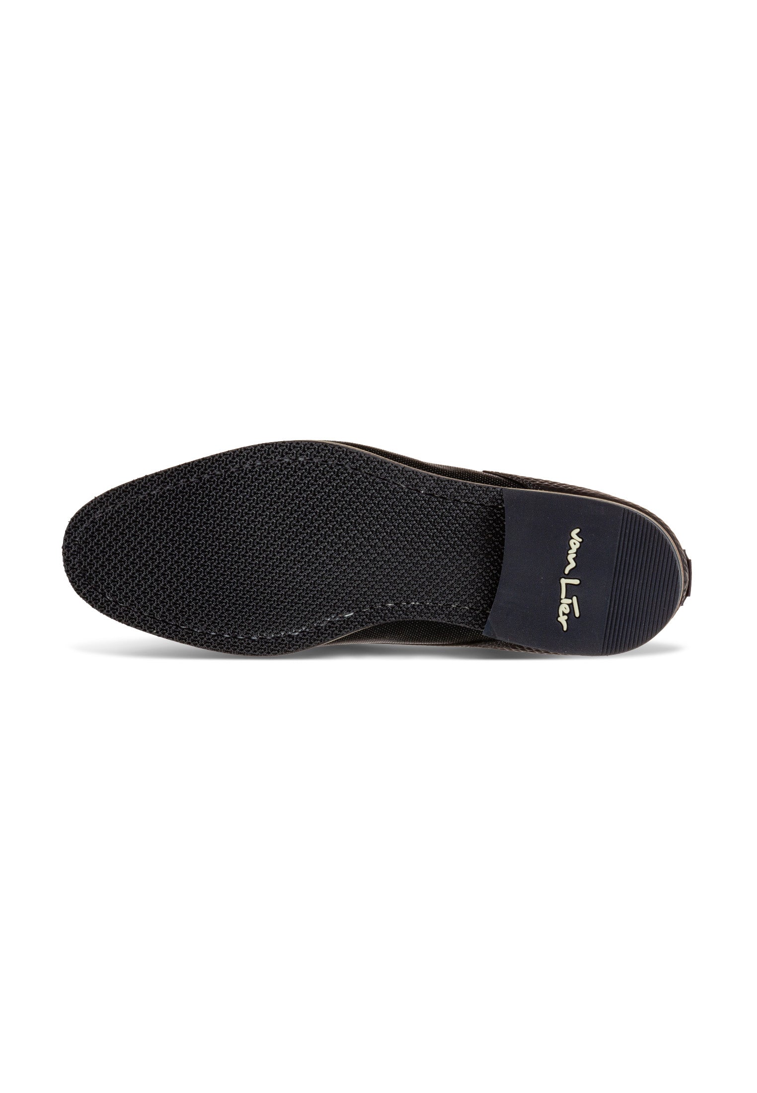 Navy gladleren Sabinus veterschoen