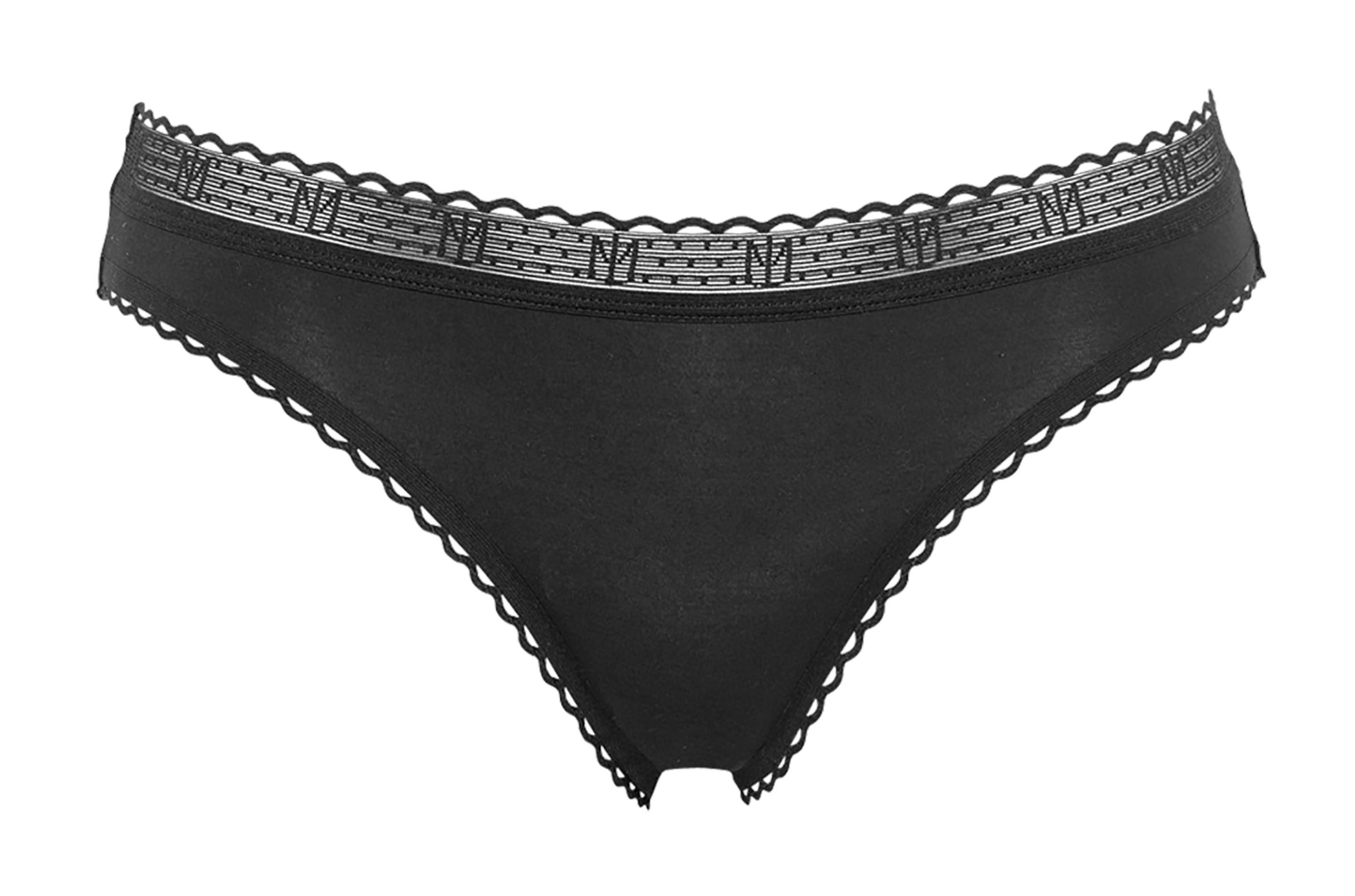 LA PETITE LEJABY - Tanga à bords festonnés| Noir