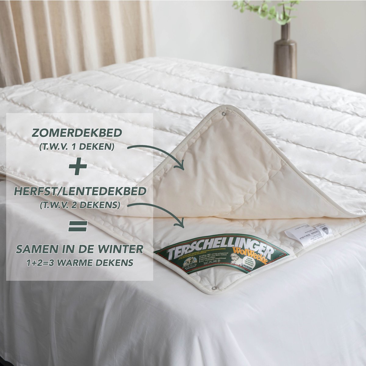 Terschellinger Wolweelde - Wollen - 4-Seizoenen Dekbed - 240x220cm