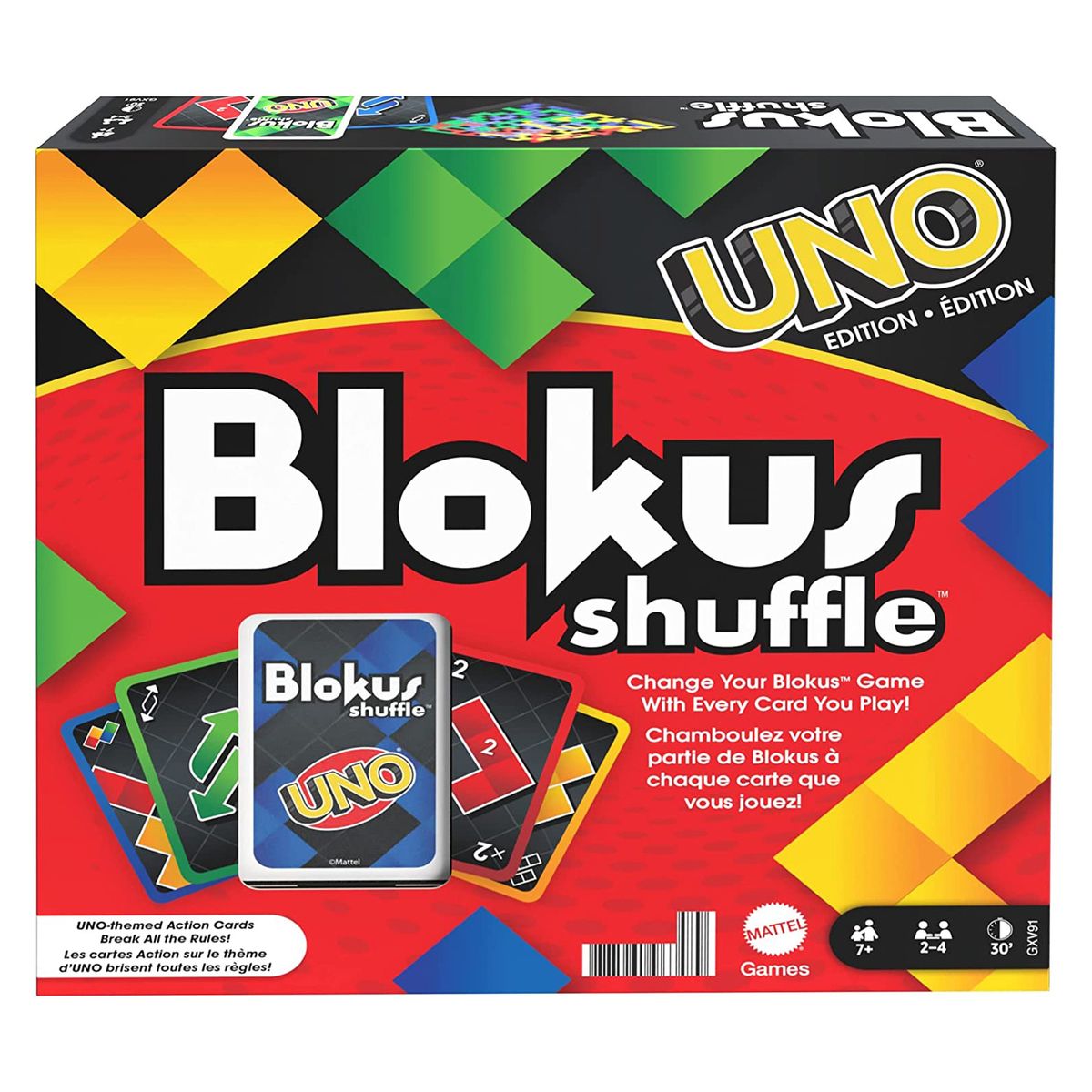 Mattel GXV91 - Blokus Shuffle - Strategiespiel, UNO Edition