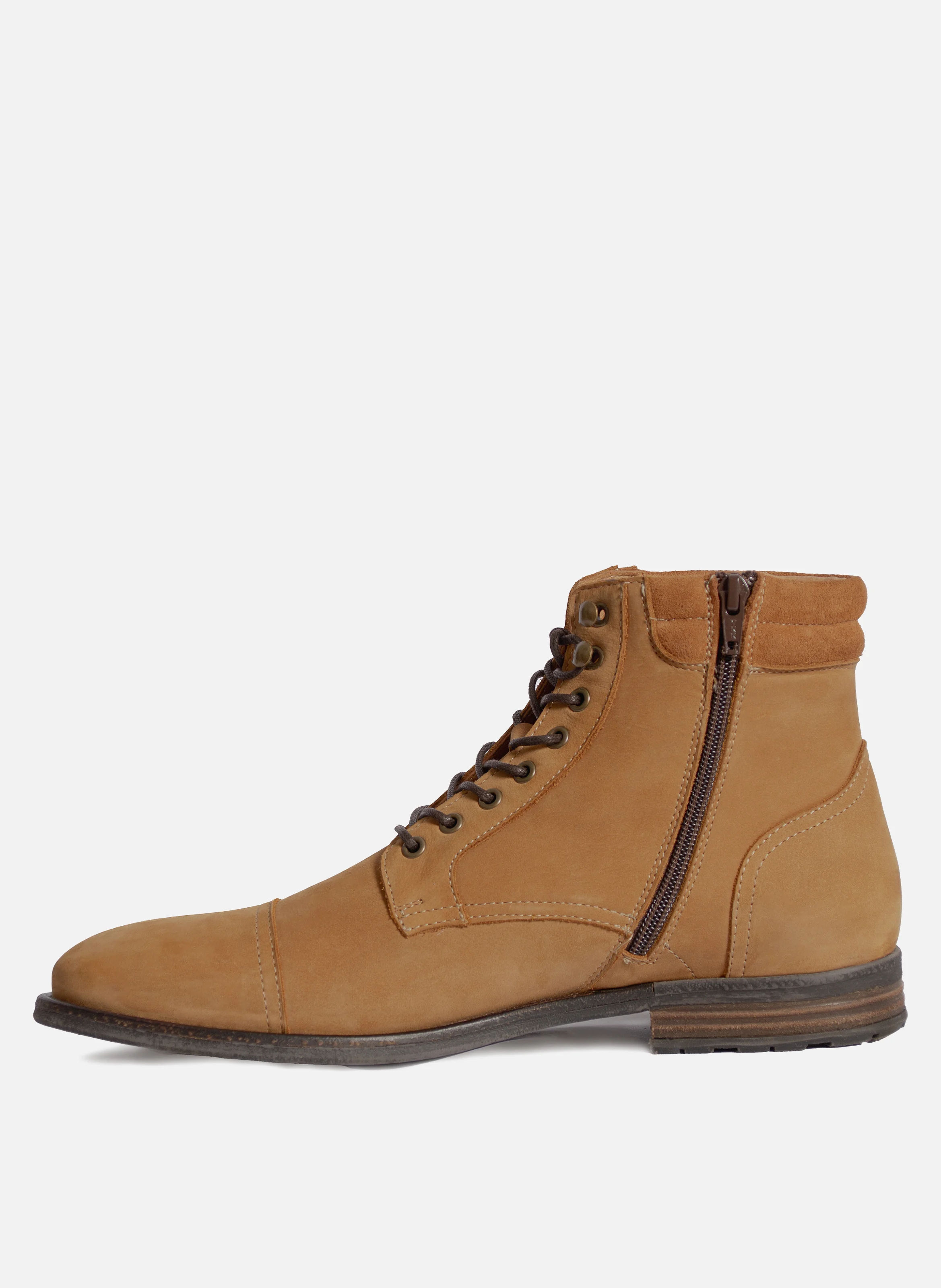 Ranger boots à col cuir | Marron