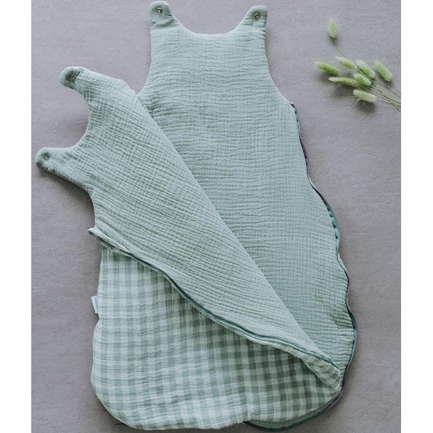 Gigoteuse vichy vert de gris 6-24 mois