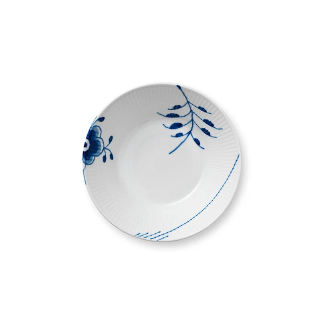Royal Copenhagen  Blå Mega riflet dyb tallerken - 17 cm.