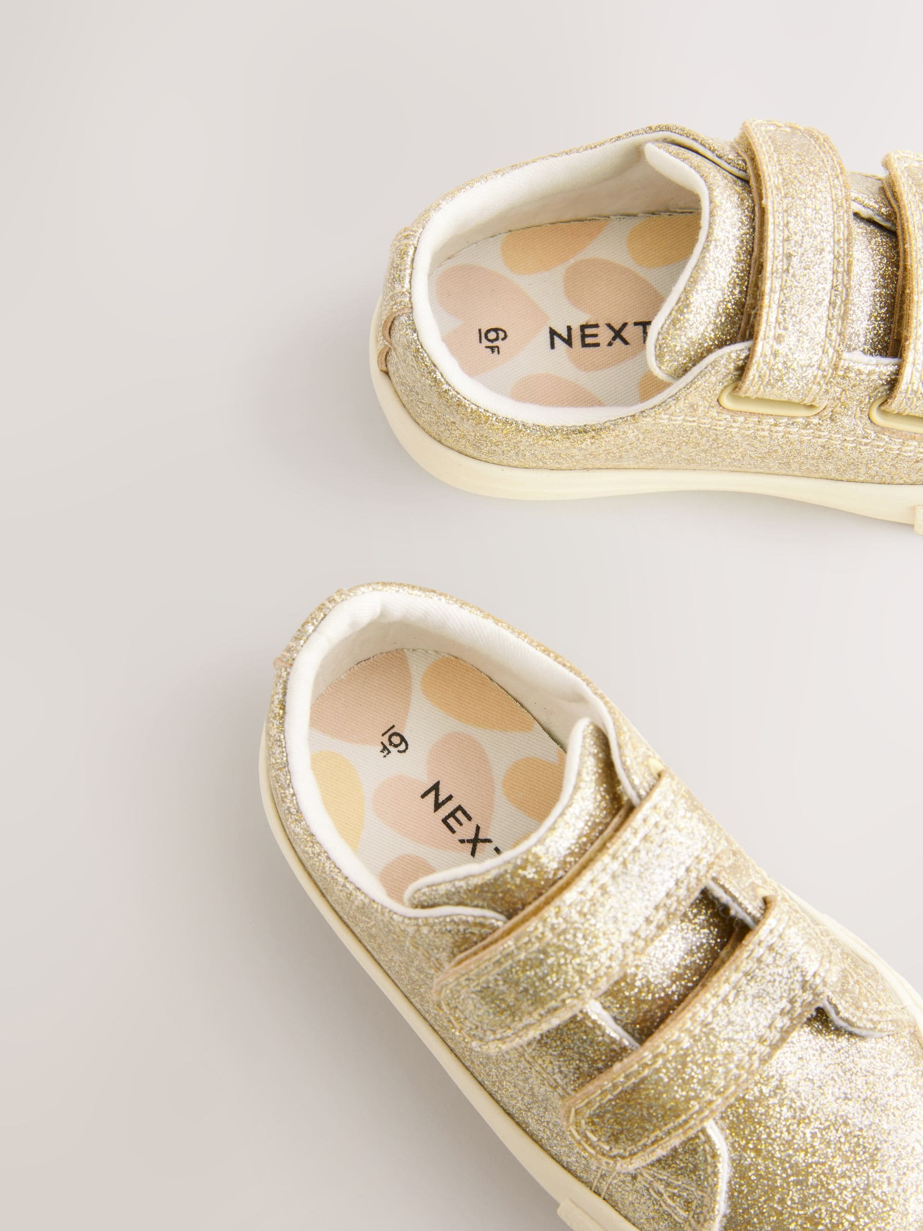 Goud - Sneakers met dikke zool en klittenbandsluiting