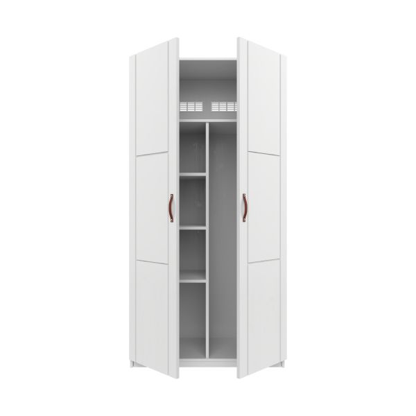 LIFETIME Kidsrooms Kledingkast 2-Deurs - Tussenwand - White Wash