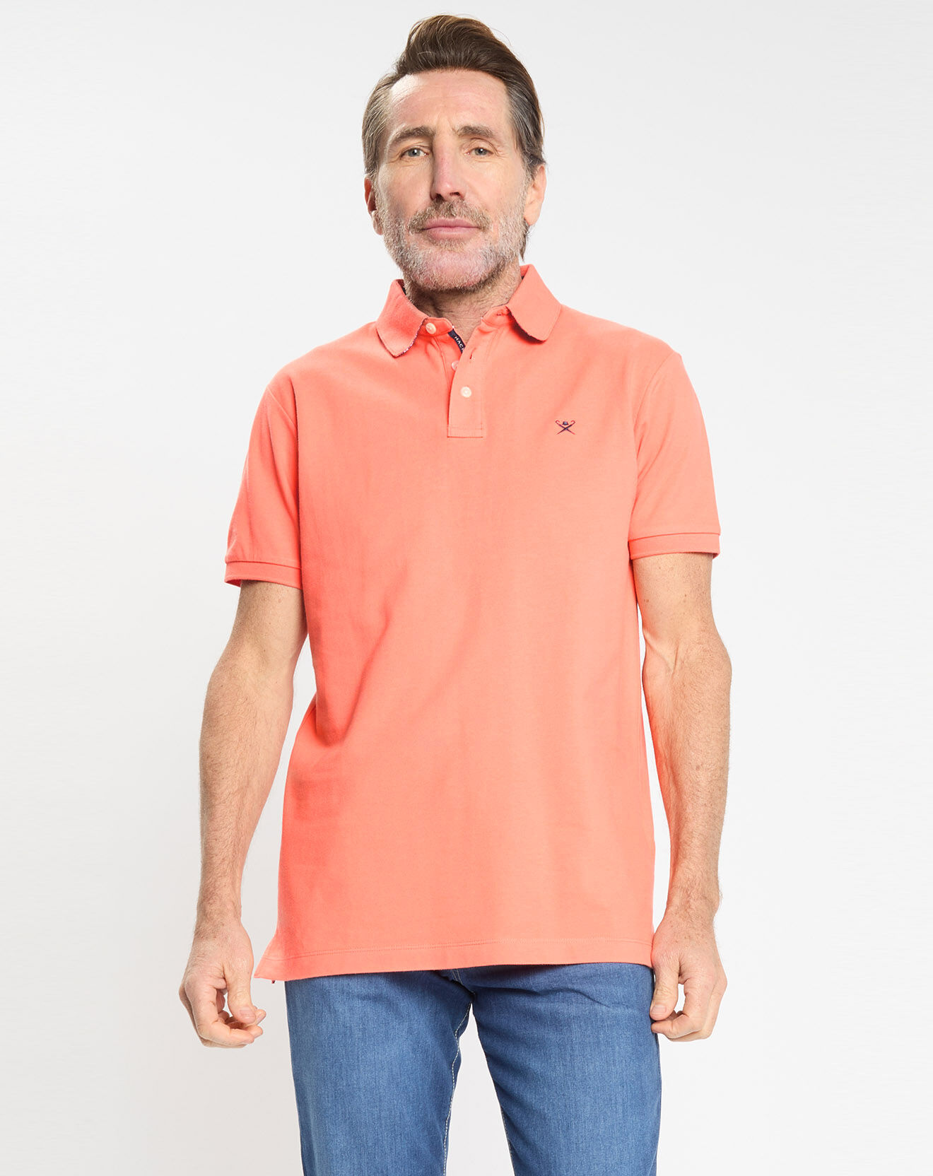 Hackett London Polo Regular Fit uni piqué orange moyen