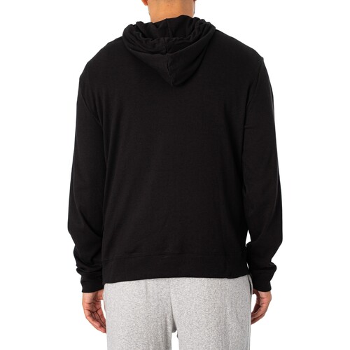 Tommy Jeans - Sudadera Con Capucha Lounge Rib Negro