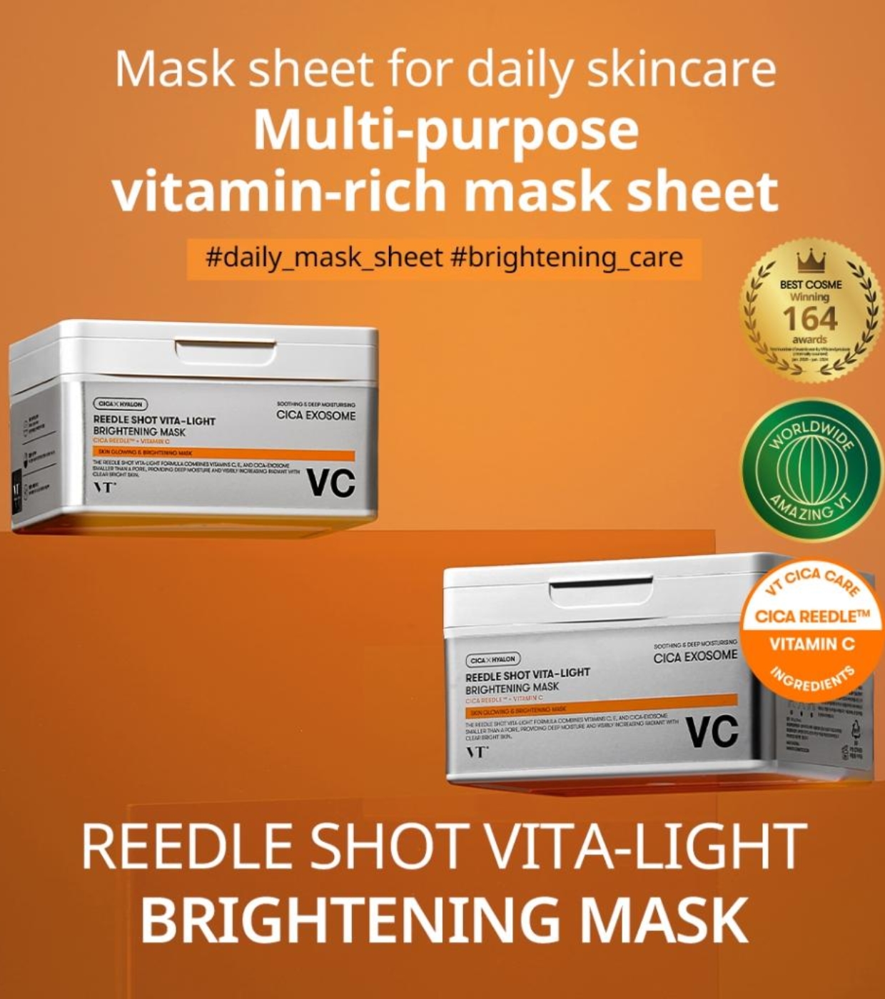 VT Cosmetics - Máscaras faciais Reedle Shot Vita-Light - 30ea