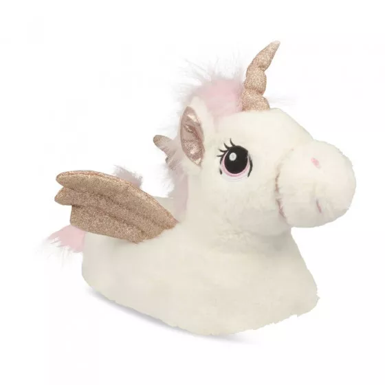 Chaussons peluche licorne BLANC MERRY SCOTT