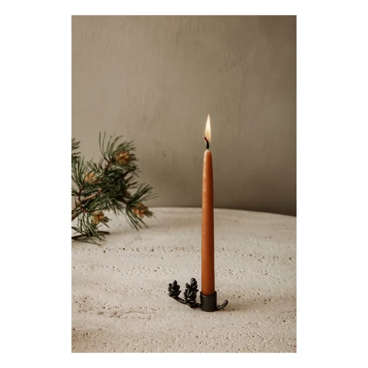 Ferm Living Bougeoir Forest en laiton  | Noir