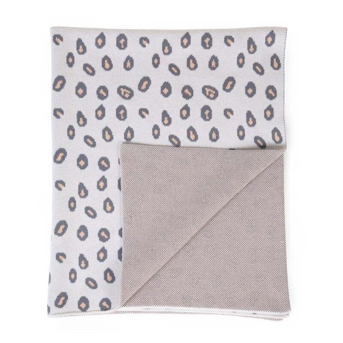 Couverture de bébé White Jersey Leopard - CHILDHOME