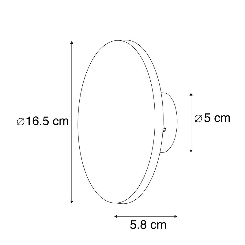 Design wandlamp grijs 16,5 cm incl. LED - Skyf