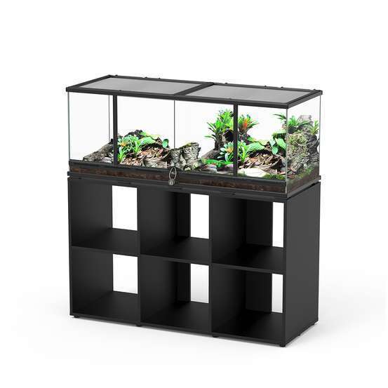 Terrarium et Meuble Standard Noir L.118xP.45xH.45cm
