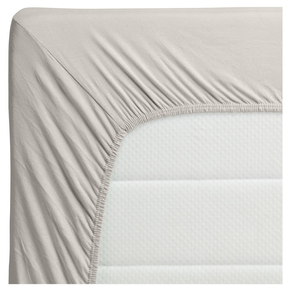 Hoeslaken Jersey Licht Grijs 200x160 cm