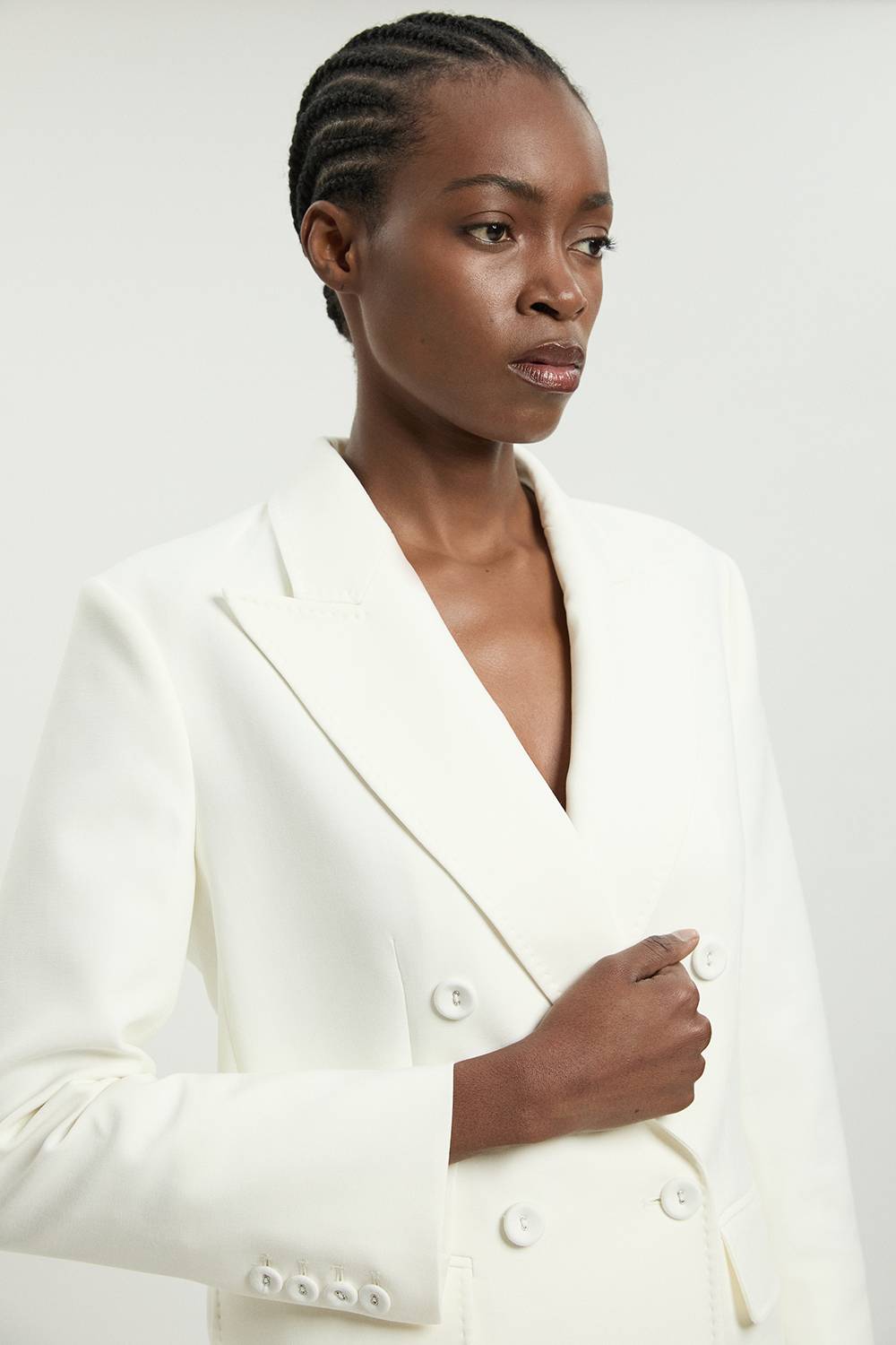 KarenMillen Blazer Ajusté À Double Boutonnage Et Manches Froncées