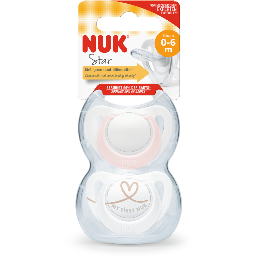 NUK Schnuller Star, Gr. 1 in rosaweiß