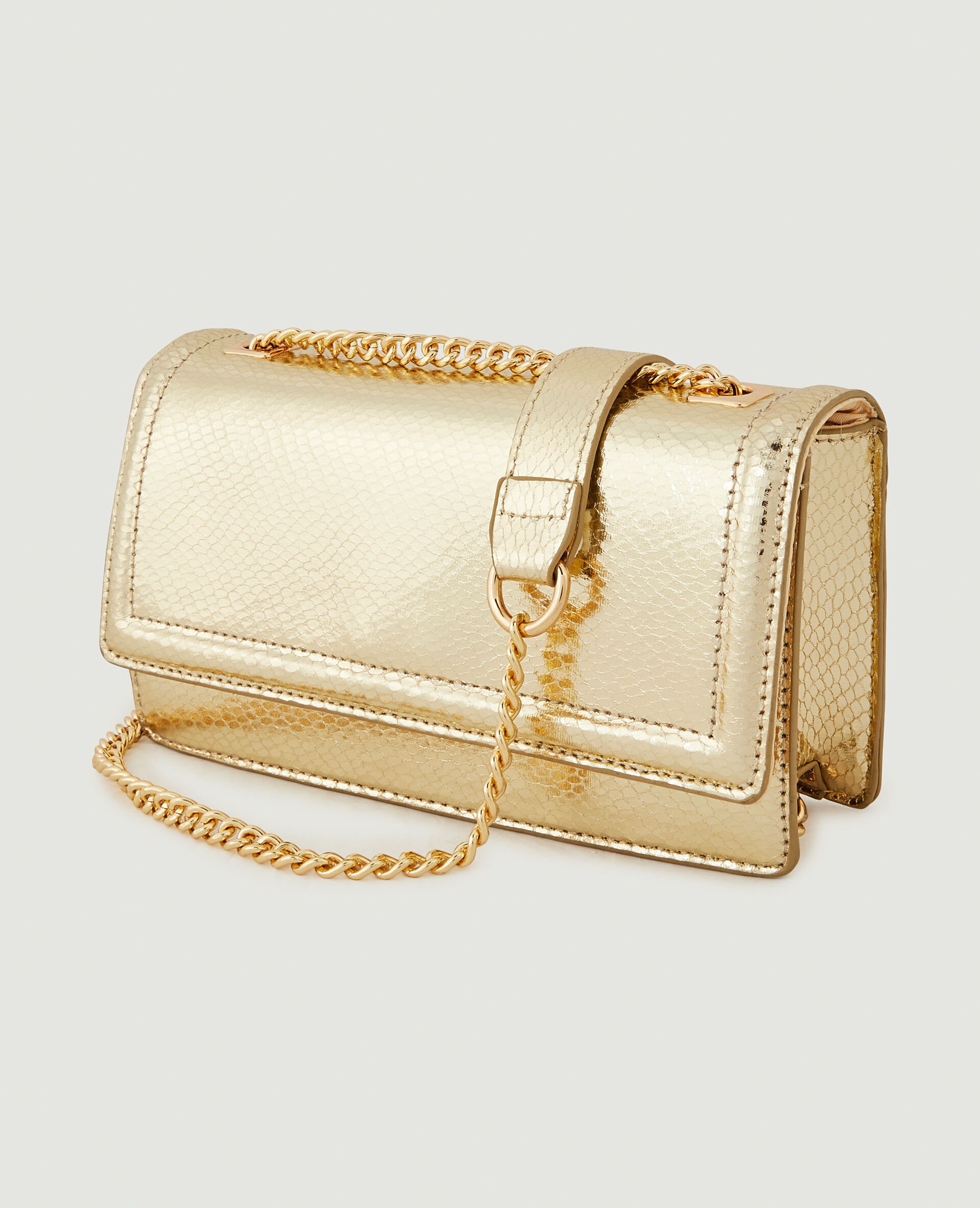 Sac rigide effet serpent - Doré