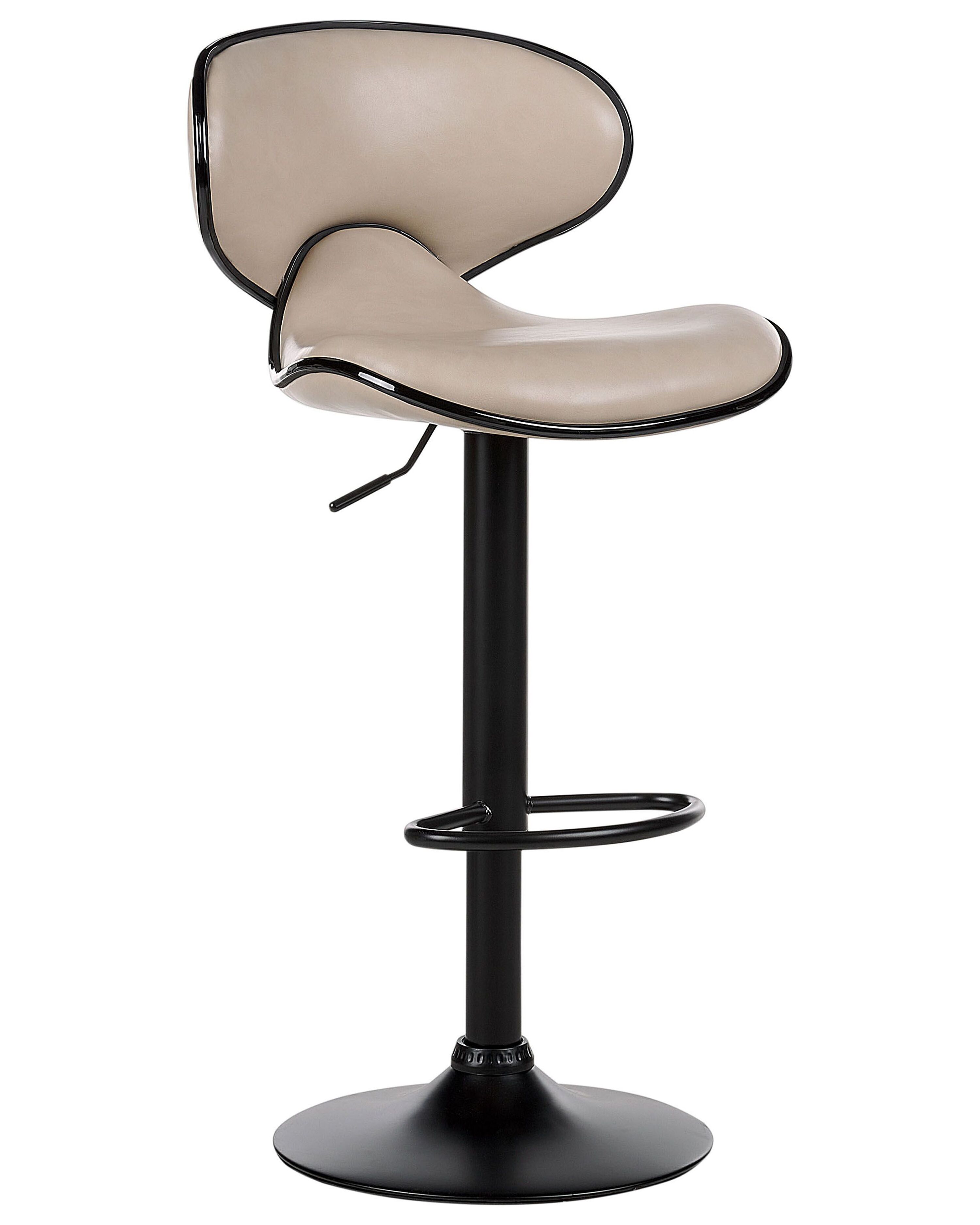 Set van 2 barstoelen CONWAY Kunstleer draaibaar Lichtbeige