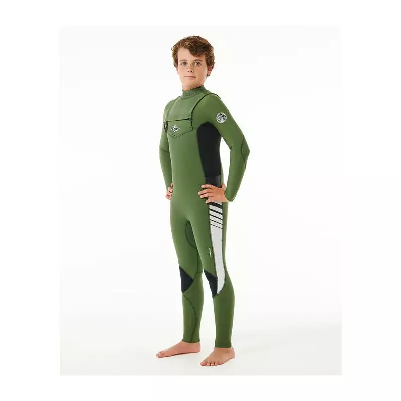 Combinaison intégrale junior RIPCURL Dawn Patrol 5/3 Chest Zip Green
