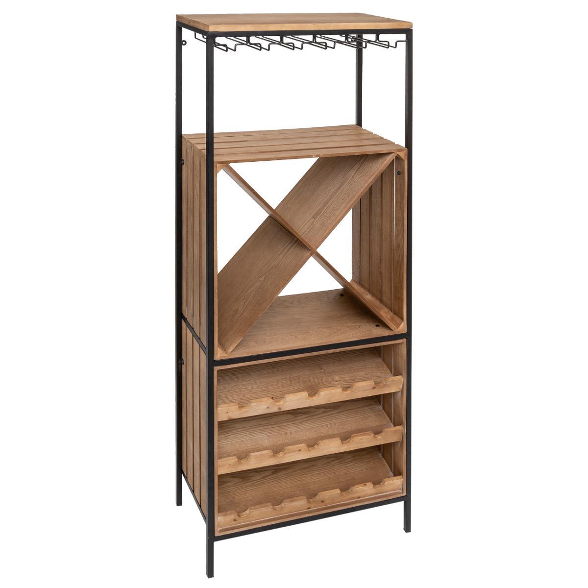MEUBLE BAR BOUTEILLE BAKOS D.60X30X160CM