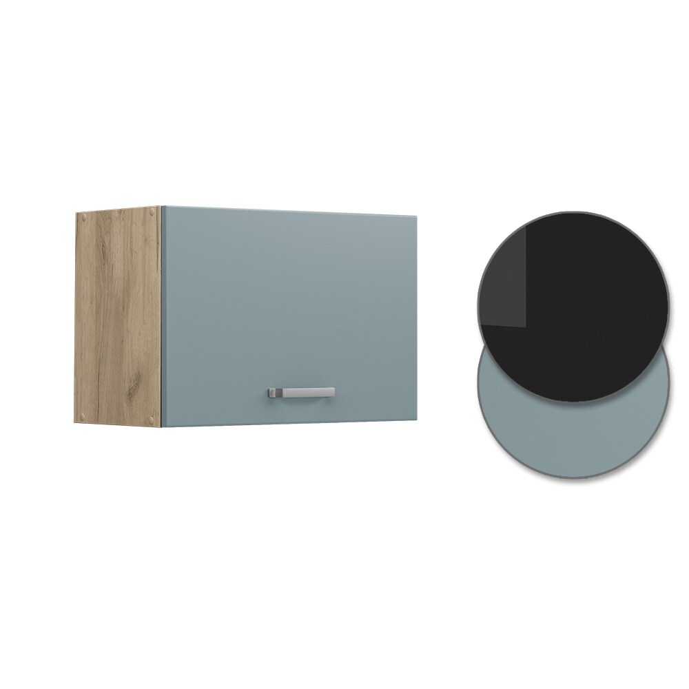 Vicco Hängeschrank flach Küchenschrank R-Line Solid Eiche Blau Grau 60 cm modern