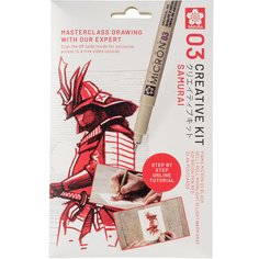 Kit créatif Samouraï, 3 stylos + papier