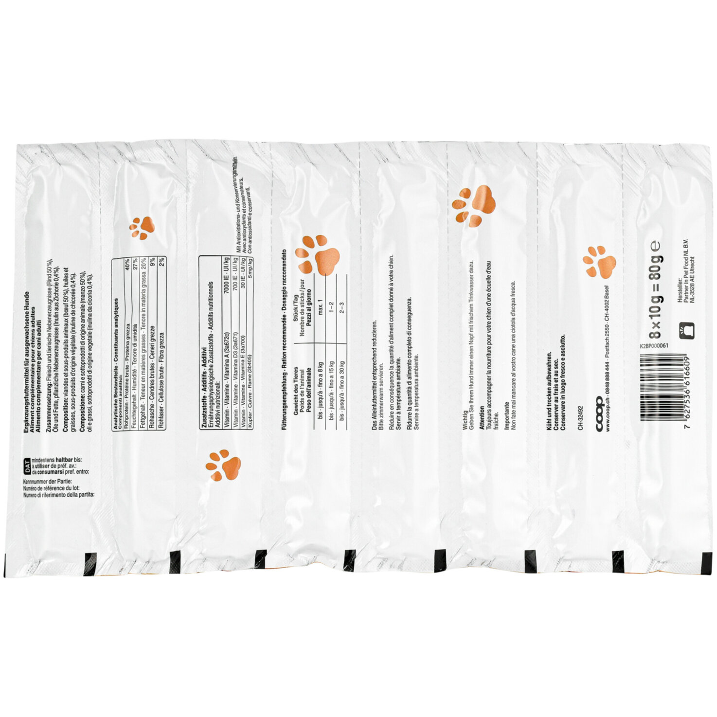 Prix Garantie Hundesnack Stick Rind 8x10g