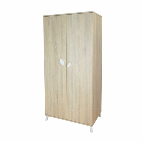 Chambre TRIO Lit 60x120 Commode Armoire EDEN Bois/Blanc - BEBE9 CREATION
