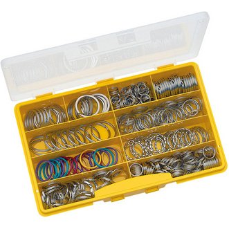 Anneaux porte-clé en métal, assortiment de 300 pièces
