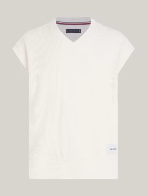 Colete Hilfiger Monotype em malha waffle