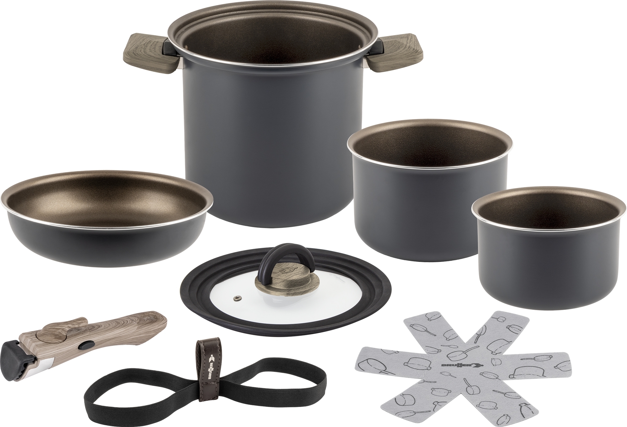 Brunner Topfset Flavor 7 1 teilig inklusive Befestigungsgurt Ø 22 cm