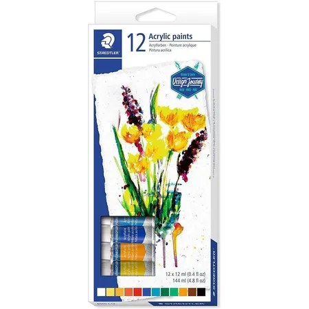 STAEDTLER® Acrylfarben Tuben karat 12 Stück mit je 12 ml