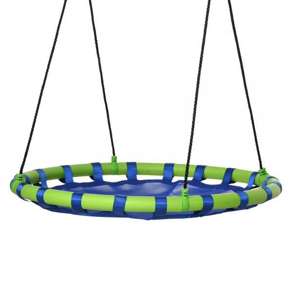 Outsunny Baloiço Infantil Ninho com Altura Ajustável para Crianças de 3-8 Anos Carga 150 kg para Exterior Azul Ø100x120-180 cm