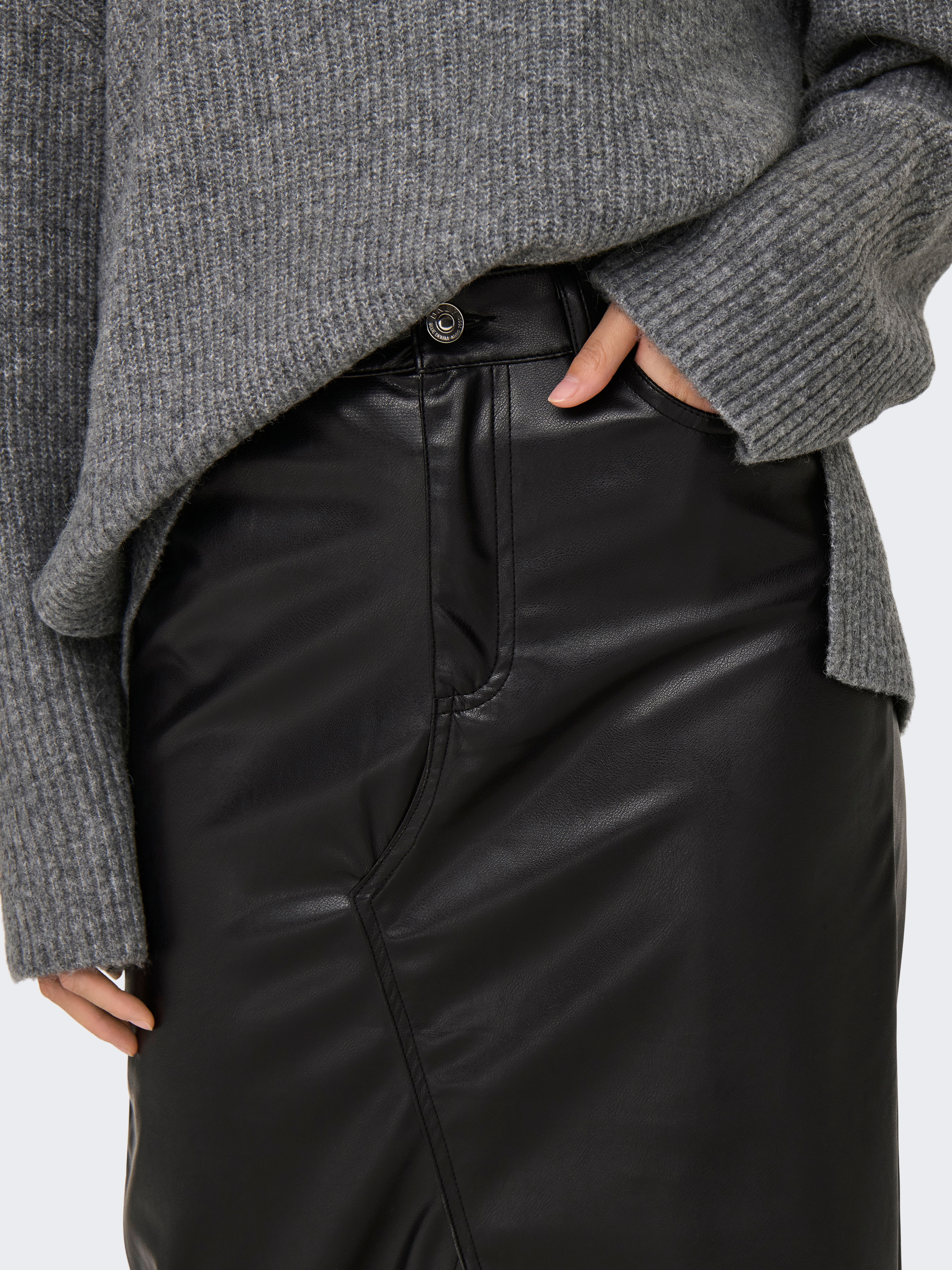 ONLLOLA-ELYNA Kunstlederrock Black