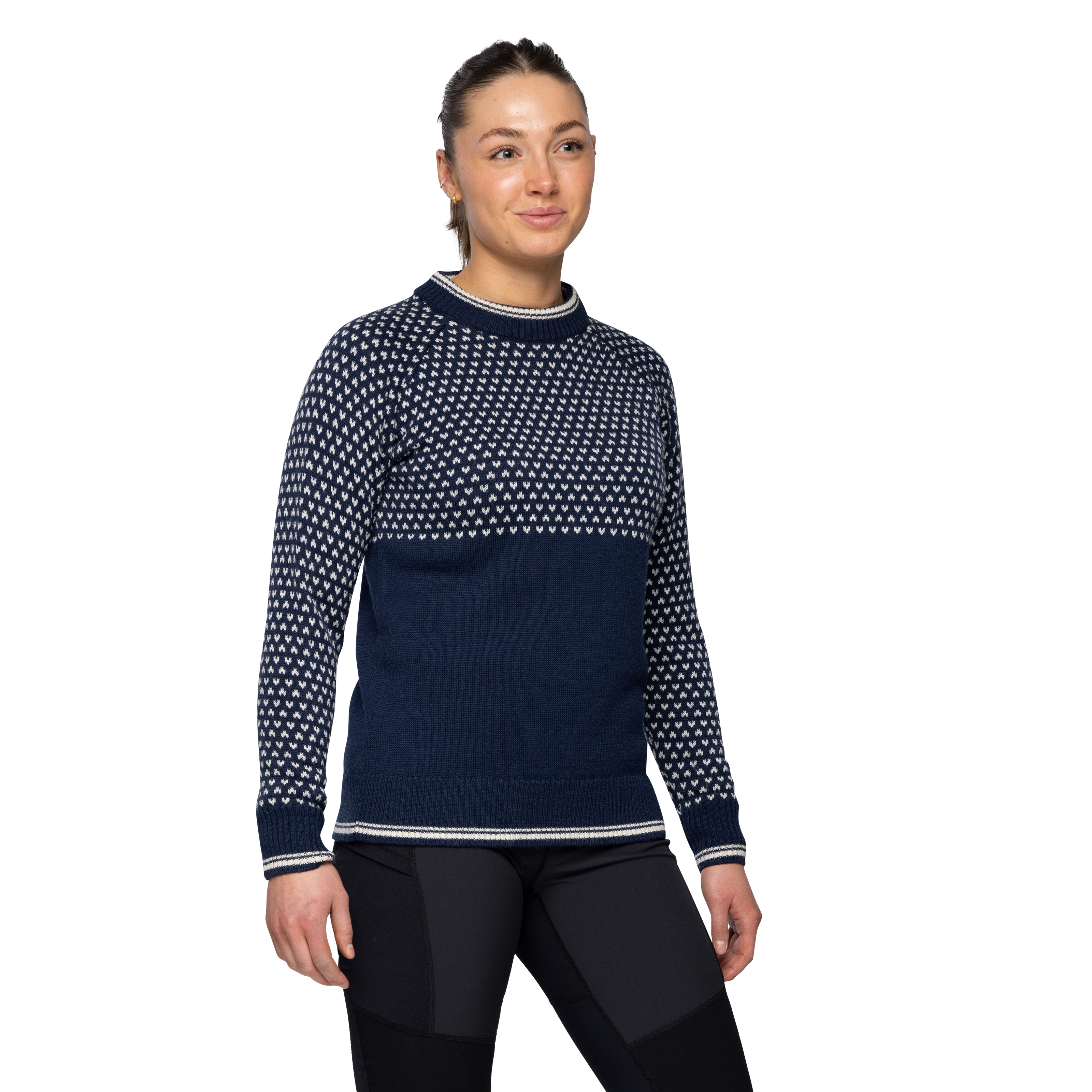 Alvdal Wool W Jumper Navy / Vanilla White