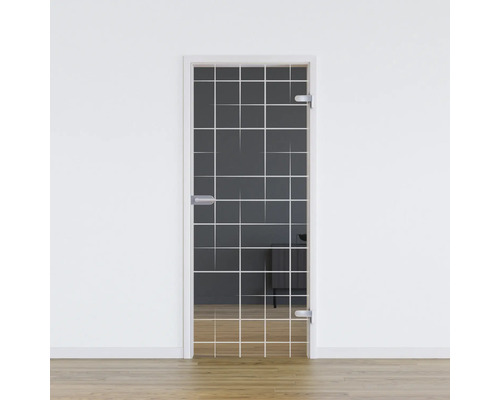 Pertura glasdeur complete set Glera Mesh 01 584x1960x8 mm rechts incl. beslag Jonte Studio niet-vergrendelbaar