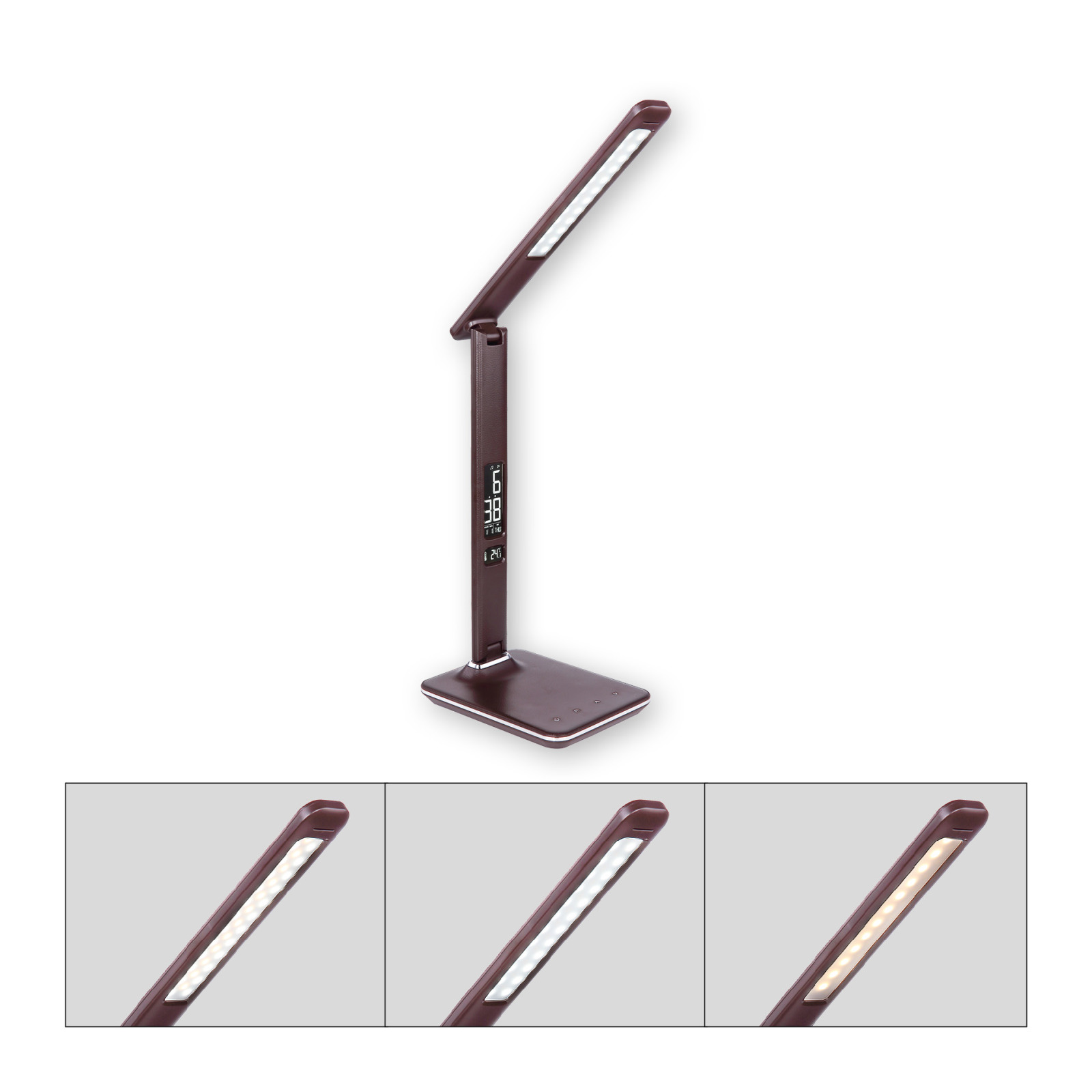 LED-Tischleuchte - dunkelbraun - dimmbar