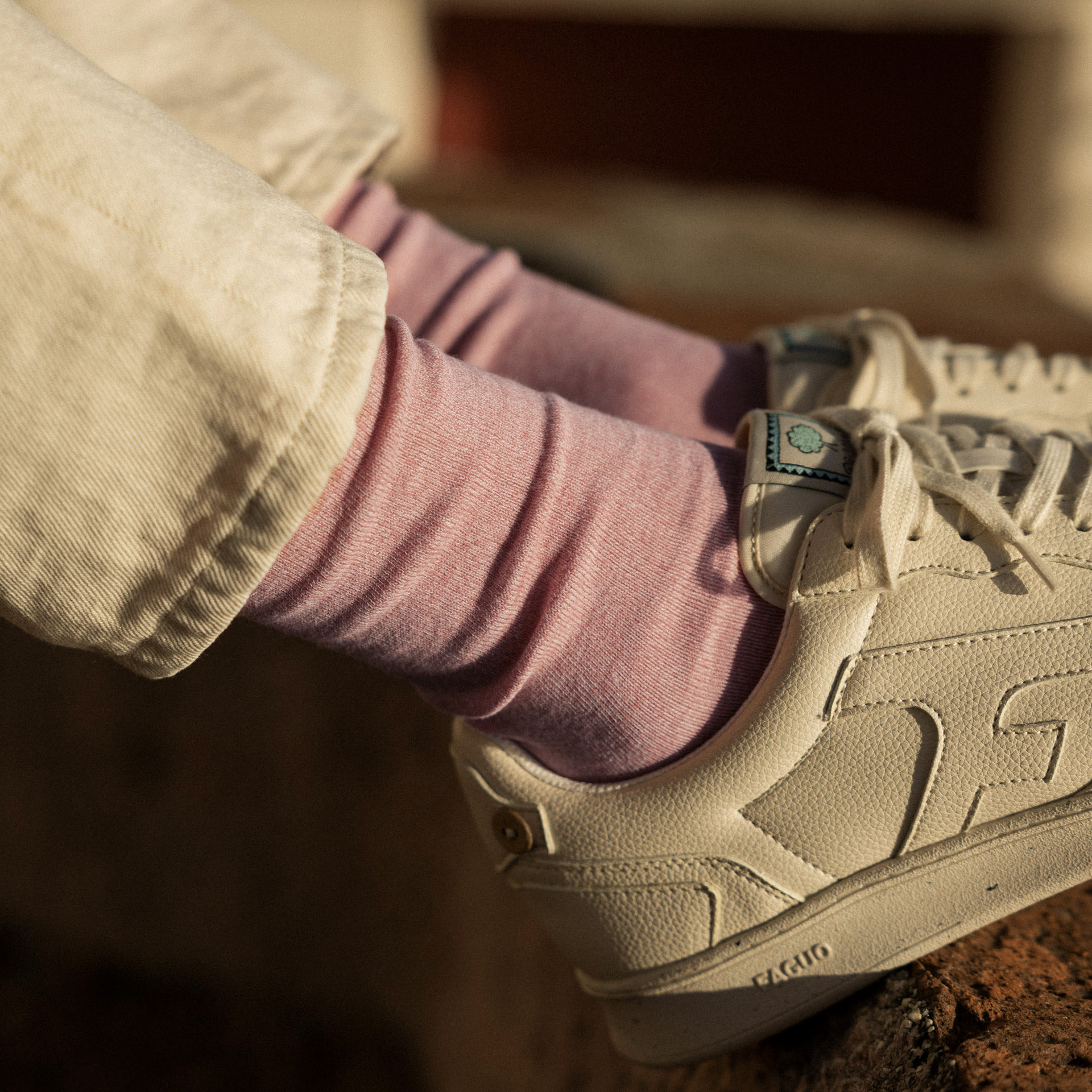 Chaussettes bleu clair & écrues coton et polyester recyclé - modèle socks x3